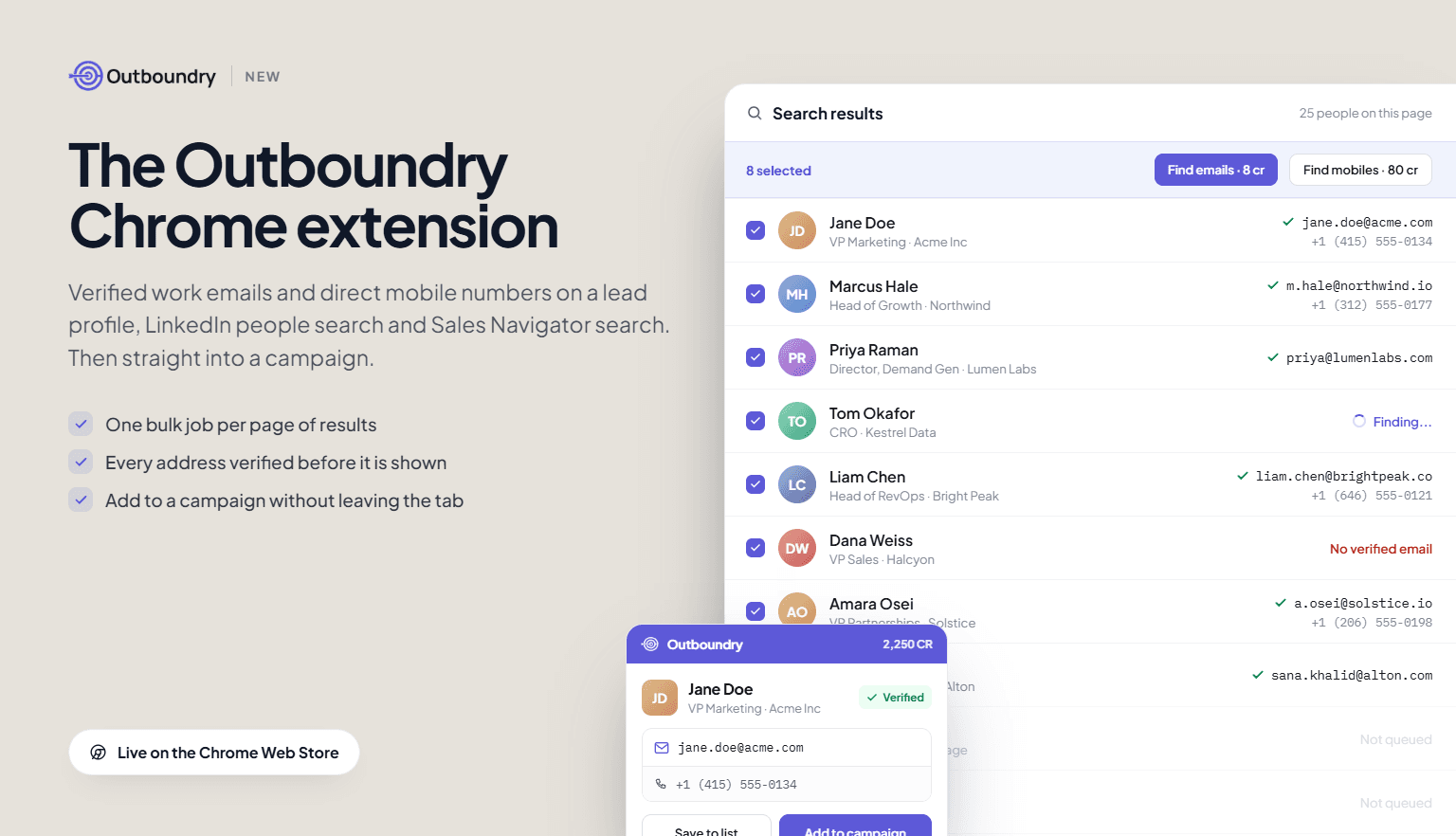 The Outboundry Chrome extension is live